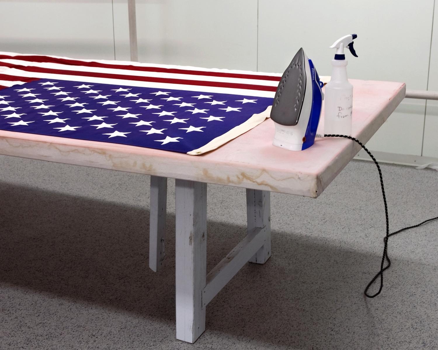 American flag and iron, Mortuary Affairs Collection Point, 2010