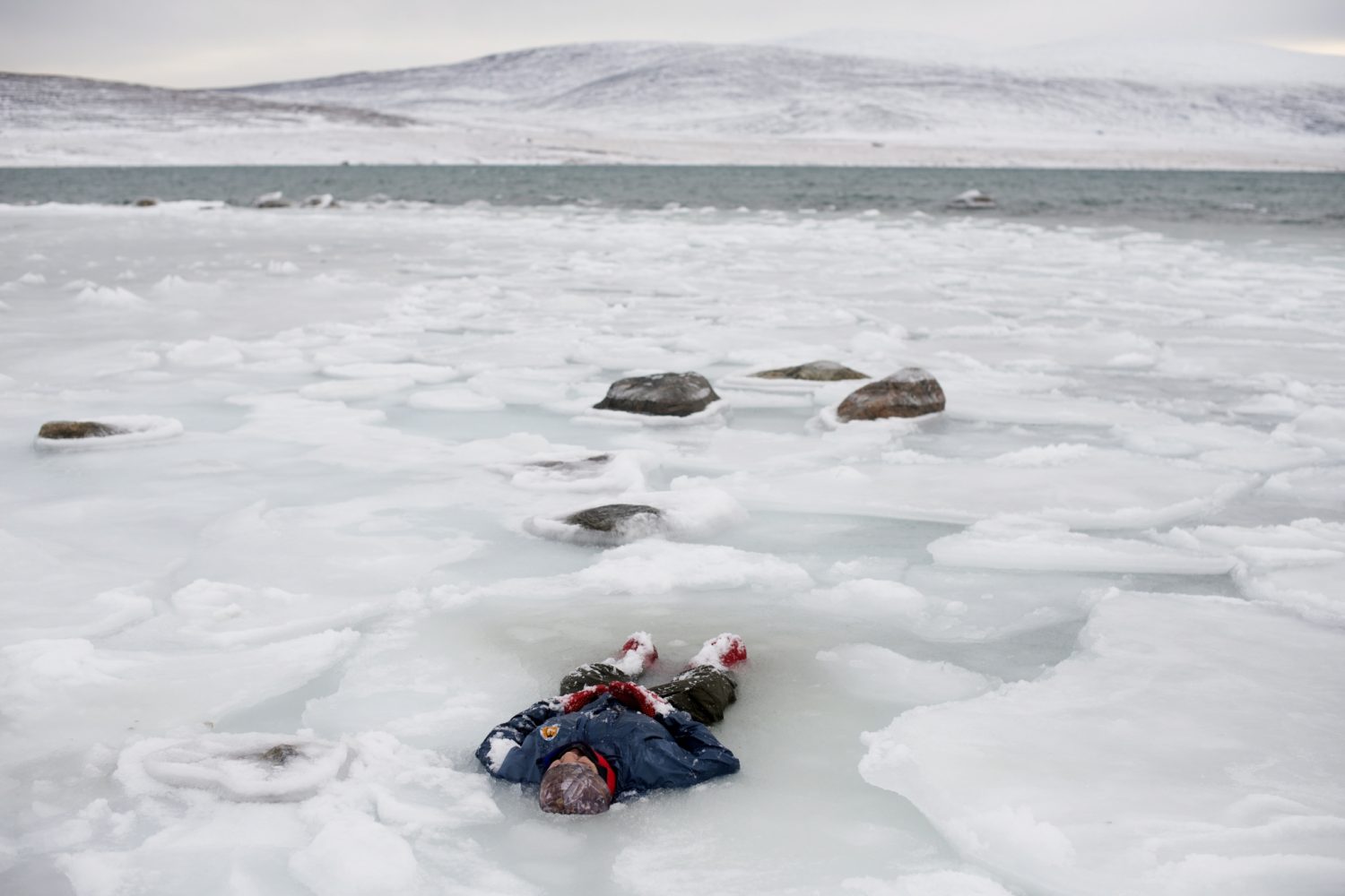 Canadian Ranger training for survival in the bay, Clyde River, Nunavut, Canada