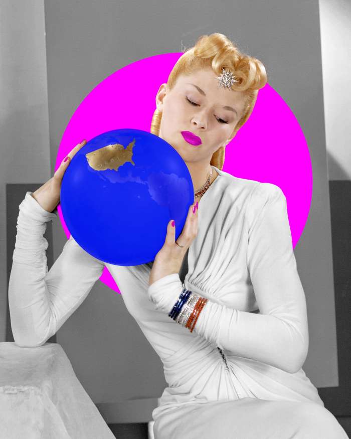 Kelli Connell and Natalie Krick, Model Holding A Globe, 2022