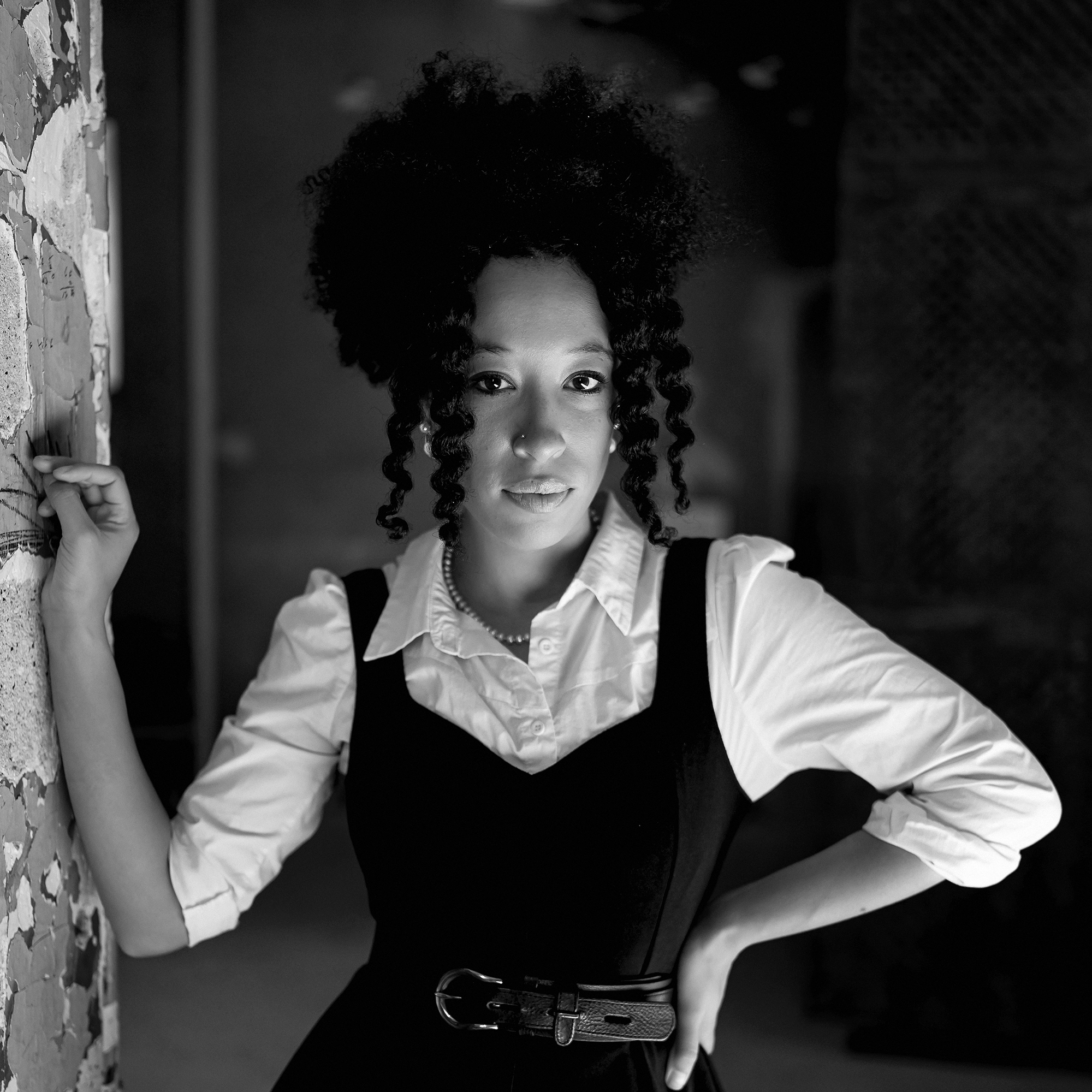 Cat burton headshot bw square